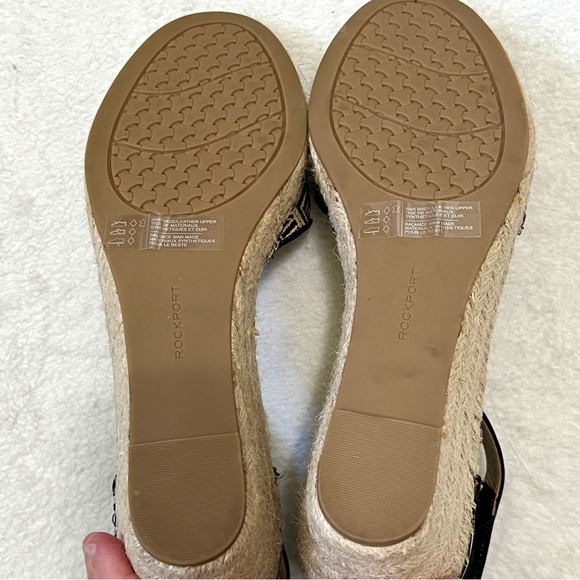 Rockport Marah Espadrille Geometric Print Wedge Sandals - Size 10 - Picture 9 of 14